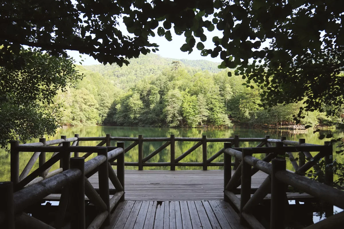 Terrasse en bois équipée d'un garde-corps, illustration de la distinction entre règles de platelage et règles de protection contre les chutes