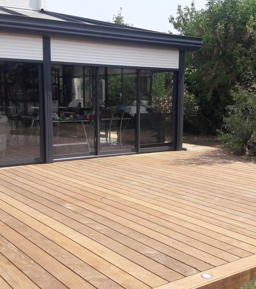 Terrasse bois en Ipé avec éclairage au Bouscat