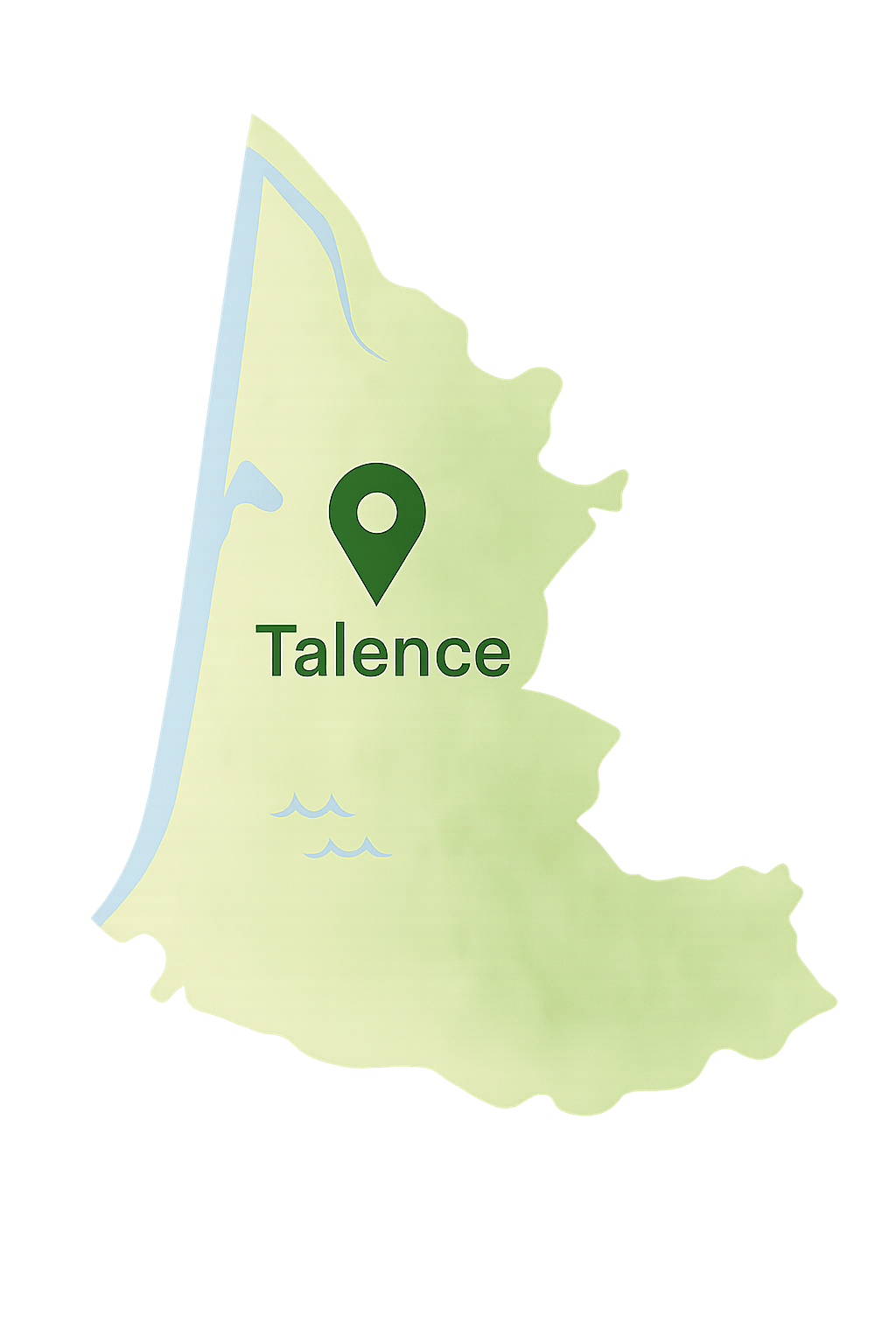 Pose de terrasse bois à Talence — zone d’intervention sur carte stylisée de la Gironde avec point Talence