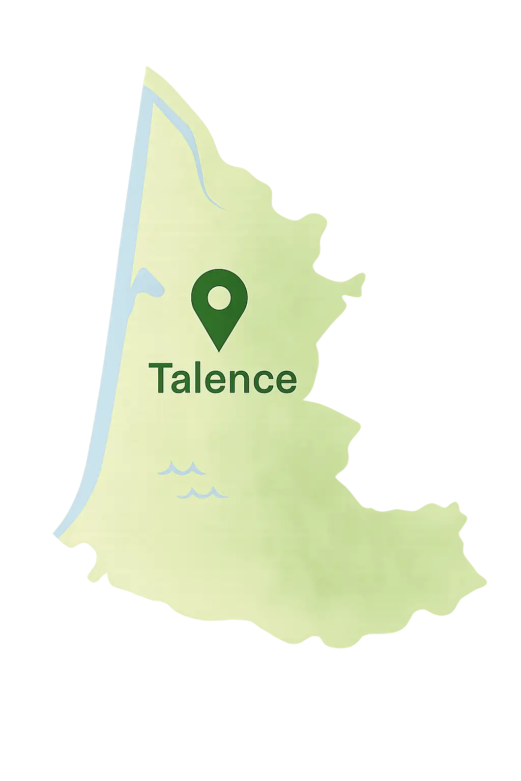 Pose de terrasse bois à Talence — zone d’intervention sur carte stylisée de la Gironde avec point Talence